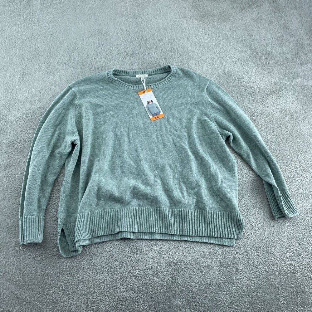 Ella Moss Womens Green Crewneck Sweater XXL Polyester/Nylon Soft NWT 5073